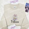 Daisy Duck Friends Embroidered Shirt, Disney Characters Embroidered Hoodie, Cartoon Embroidered Sweatshirt (1)