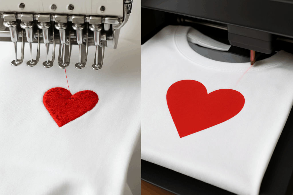 It's tempting to think embroidery-on-demand is just the same process with thread instead of ink