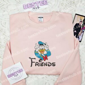 Donald Duck Friends Embroidered Shirt, Disney Characters Embroidered Hoodie, Cartoon Embroidered Sweatshirt (2)