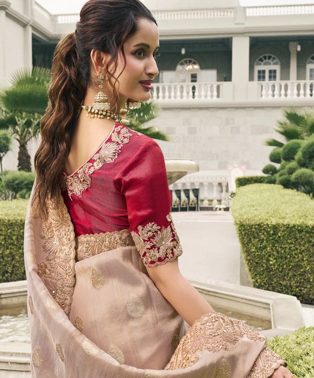 Indian Saree often has rich and shimmering embroidery.