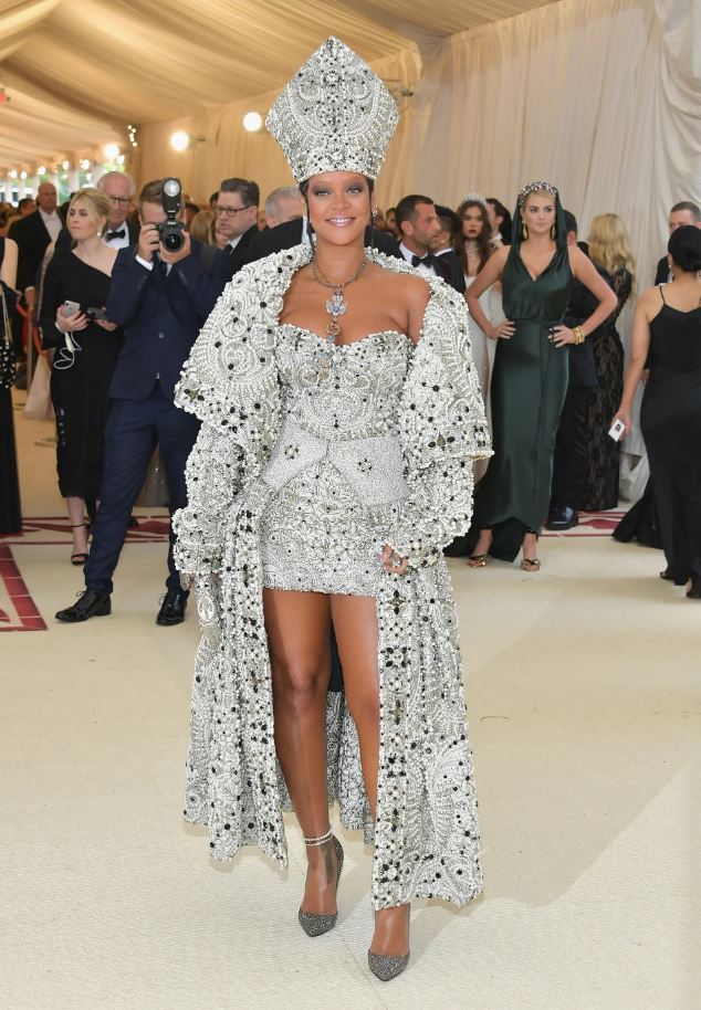 Rihanna's Met Gala 2018 gown is what called bead embroidery.