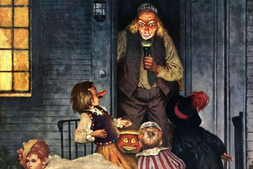 Back then, young men would the street on Halloween night to disturb their neighborhood.