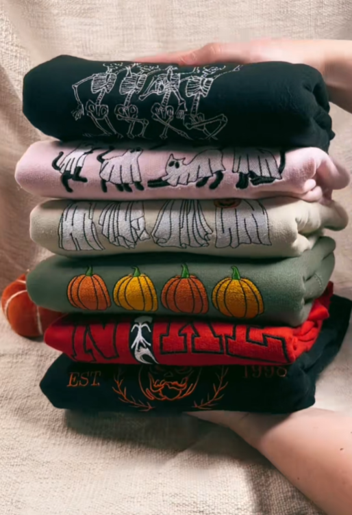 tyiti Embroidered Halloween shirts that can be worn multiple times.