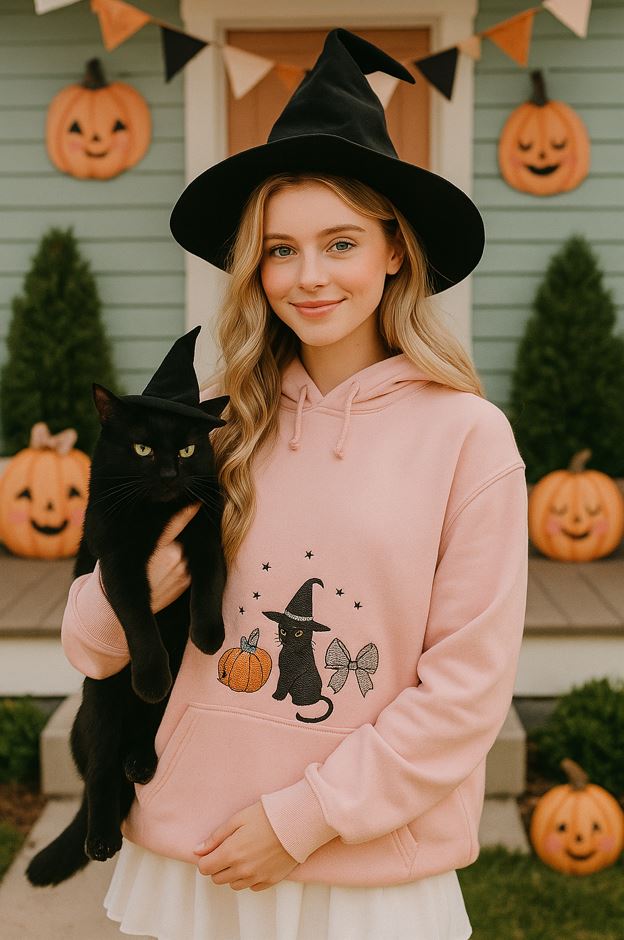 kuyoiuo A little mix and match can give the impression of a full costume when paired with a Halloween sweatshirt.