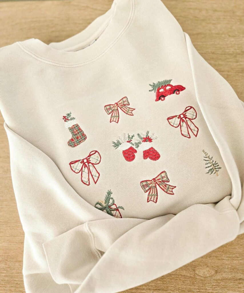 Embroidered Christmas shirts are versatile for all ages and circumstances.